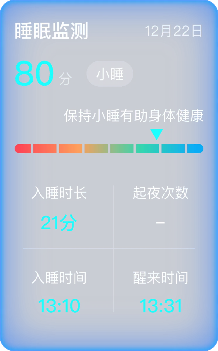 睡眠监测局部界面